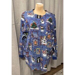 Cherokee USA Scrub Jacket 3XL Holiday Christmas Snap Front NWT